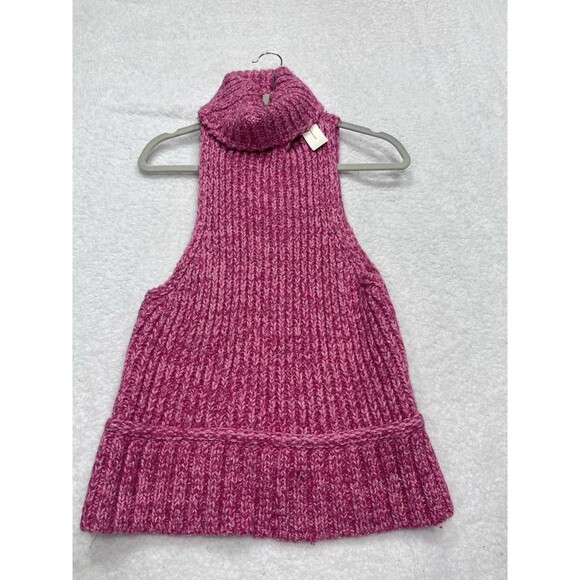 Anthropologie Pilcro Sweater Turtleneck Pink Ribbed Preppy Retro Boho Medium NWT - Picture 2 of 8